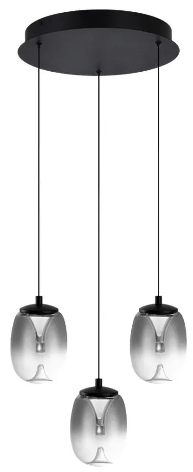Lustra LED suspendata design modern PAMELA 3 round fumuriu