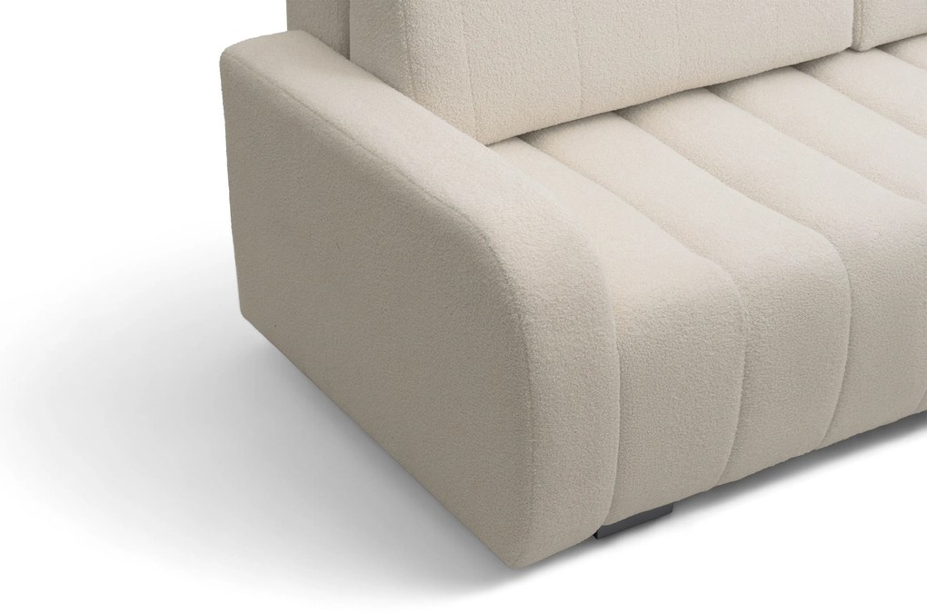 Canapea extensibilă Lapios cu funcție de dormit – tapițerie boucle crem Lambi 8