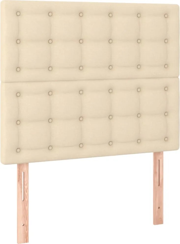 vidaXL Tăblie de pat crem 100x5x118/128 cm, material textil