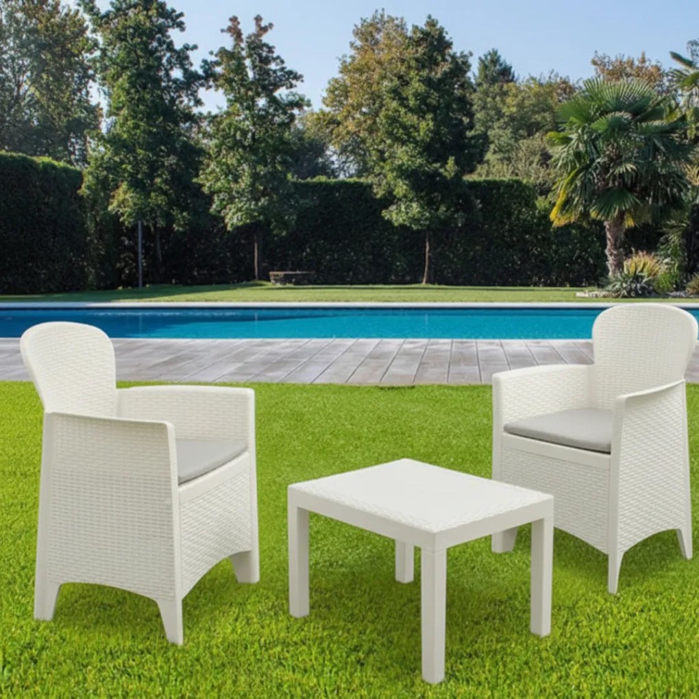 Set grădină AKITA, 3 piese, albă I.P.A.E-Progarden