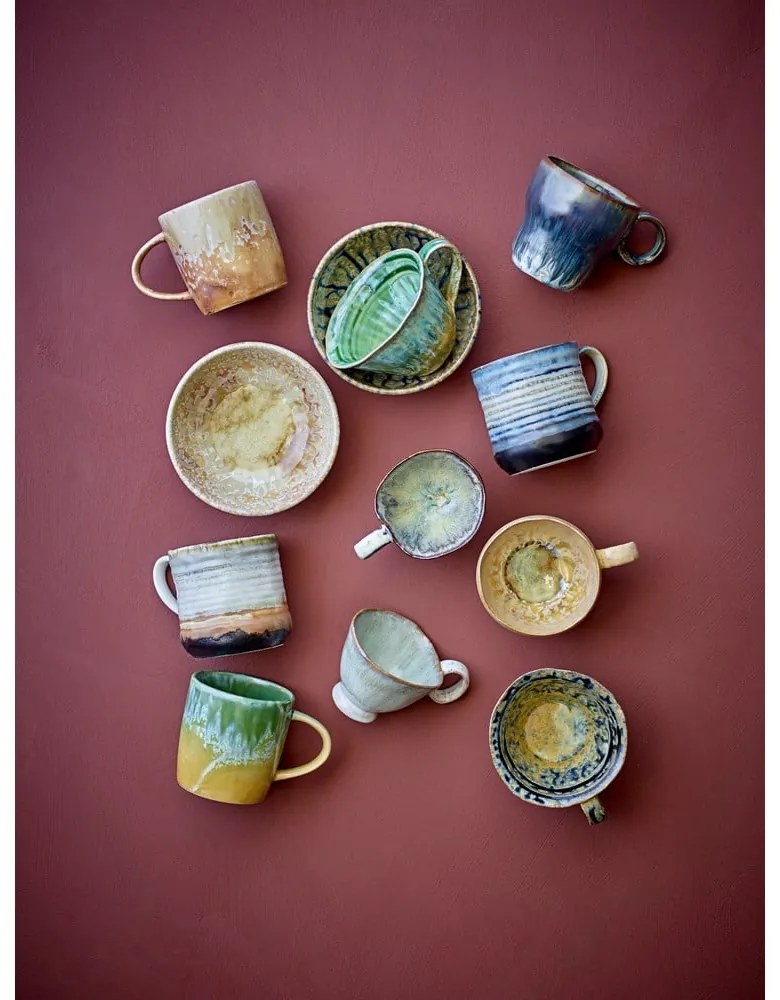 Căni albastre 4 buc. din gresie 380 ml Deana – Bloomingville