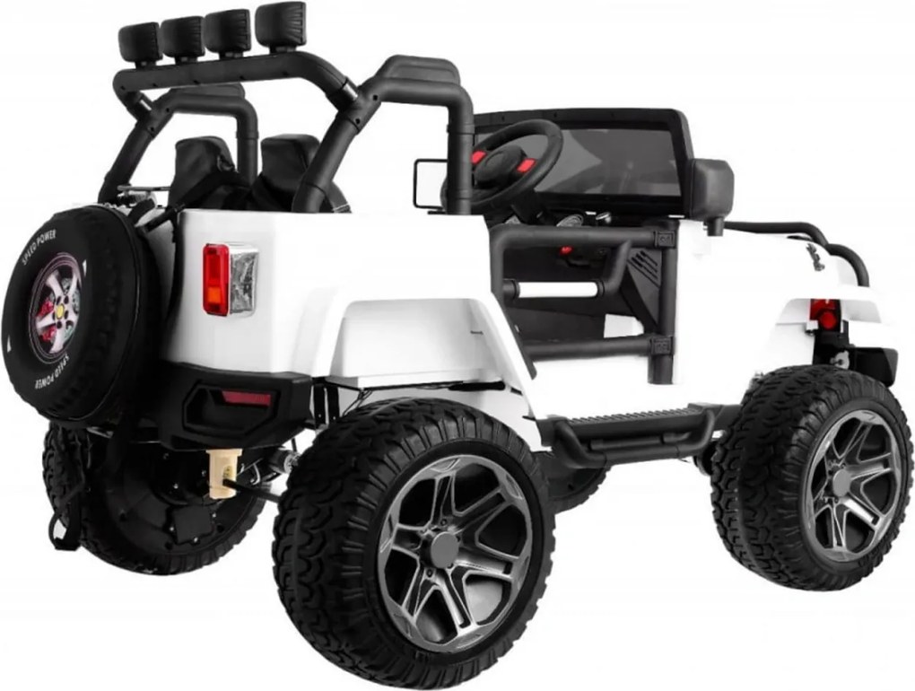 Masinuta Electrica cu acumulator pentru copii NOVOKIDS™ Jeep 4X4 PRO, 2 locuri, Max 40 kg, Roti din Cauciuc EVA, 3-10 ani , Husa ploaie si rucsac ,2