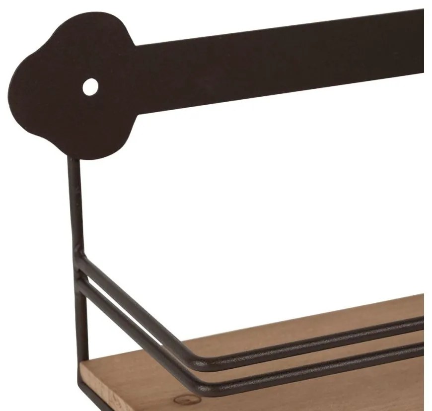 Raft de perete din metal si pin, cu model, H12 cm, Maison