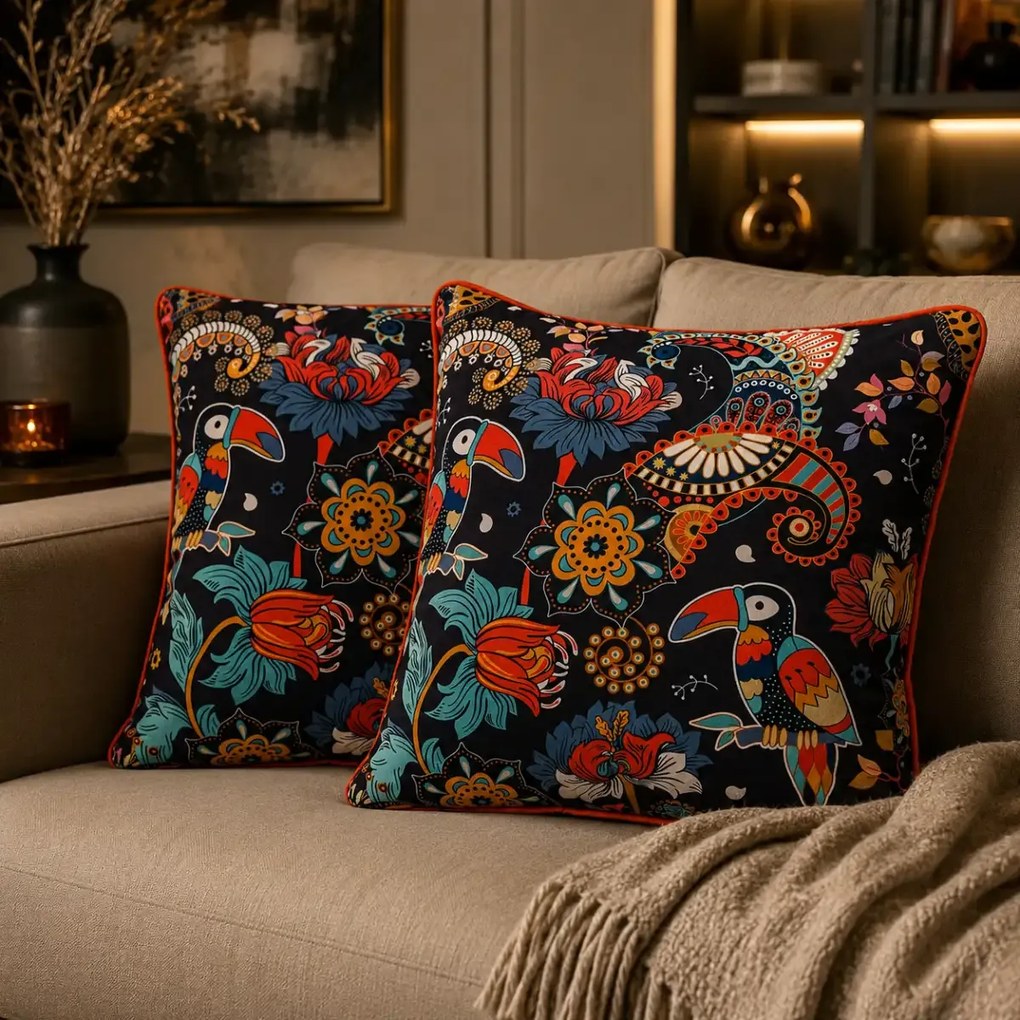 Set fata de perna  decorativa 2 buc,Homs ,seria oz,43 x 43 cm.50048