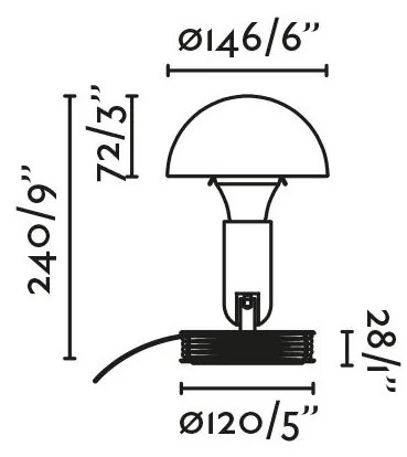 Veioza/Lampa de masa cu clips BELA alba