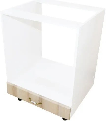 Corp pentru cuptor incorporabil cu sertar Zebra, alb/MDF Sonoma, fara blat, 60 x 82 x 57 cm