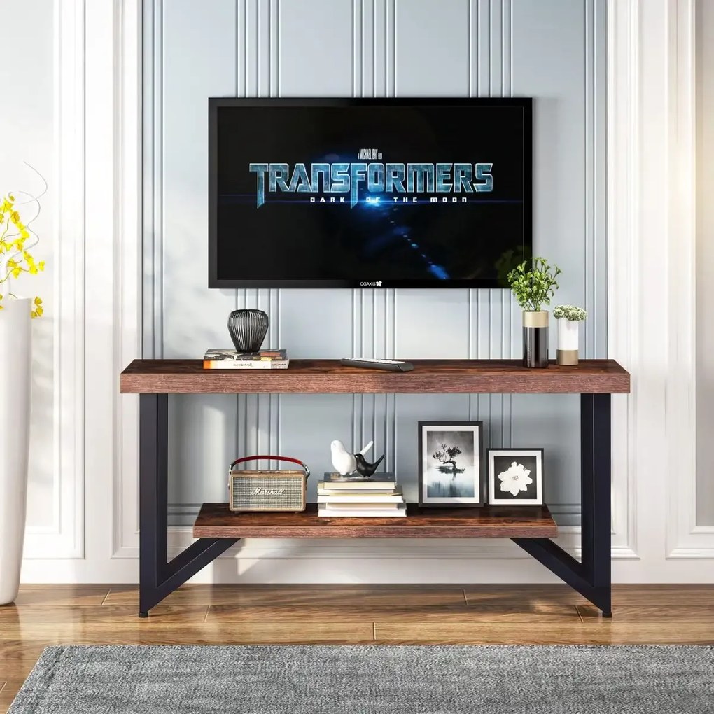 Comoda tv cu picioare metal Homs 140 cm, nuc-negru,30403