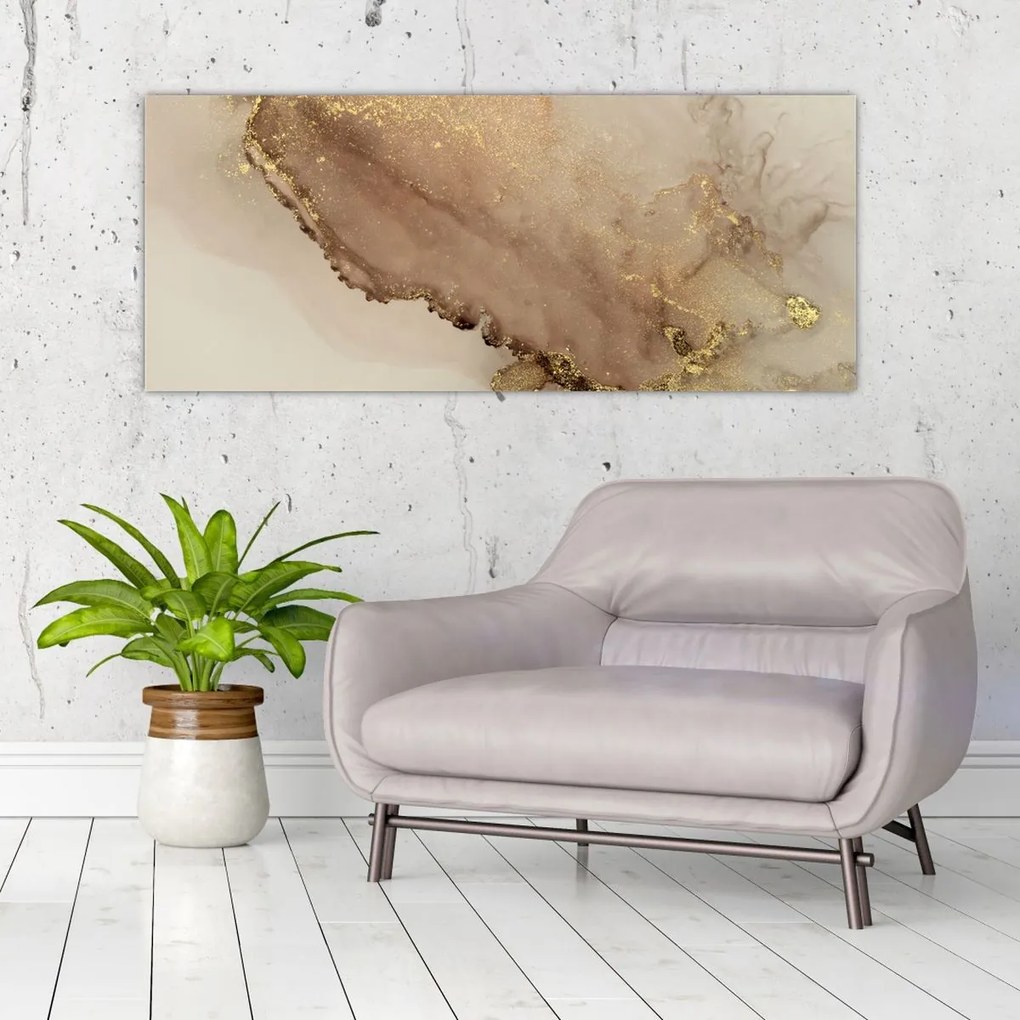 Tablou - Sclipici auriu (120x50 cm)