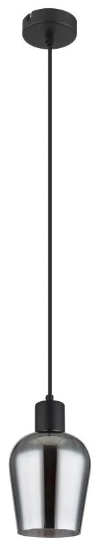 Pendul design modern RYAN negru/fumuriu