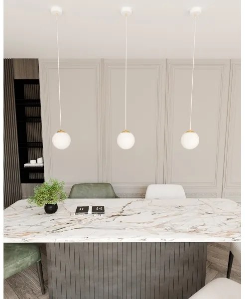 Lustră pe cablu ROYAL 1xE14/10W/230V d. 14 cm alb