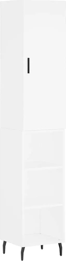 vidaXL Dulap înalt, alb, 34,5x34x180 cm, lemn prelucrat