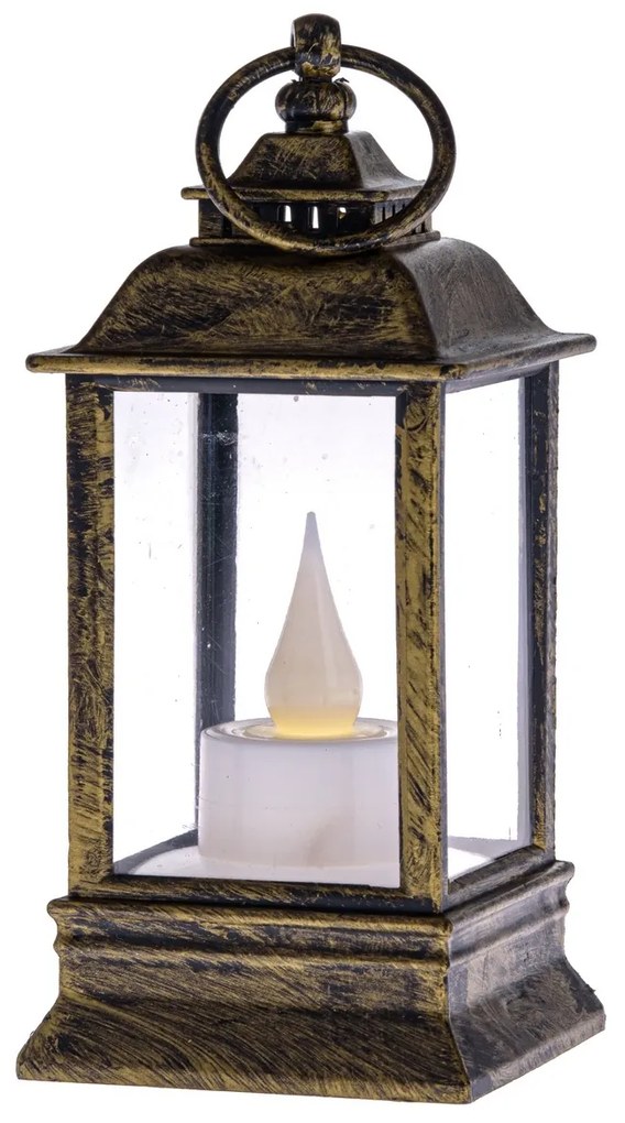Lanterna cu lumânare LED Cremona din cupru, 6 x 13cm