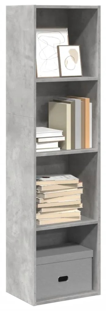 857879 vidaXL Bibliotecă, gri beton, 40x30x152 cm, lemn prelucrat