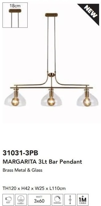 Lustra suspendata moderna eleganta Margarita 3Lt
