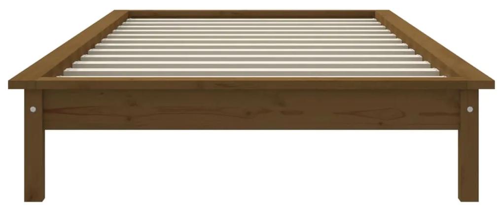 Cadru de pat Single 3FT, maro miere,90x190cm, lemn masiv de pin maro miere, 90 x 190 cm
