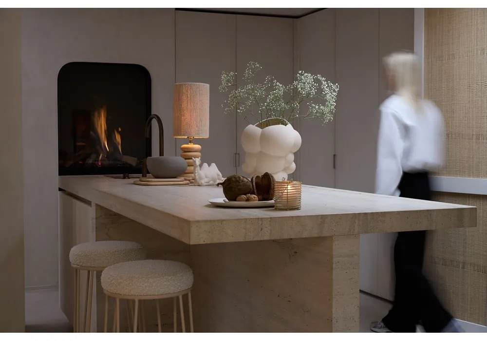 Scaun de bar crem tapițat (înălțime șezut 73 cm) Alice – Light &amp; Living