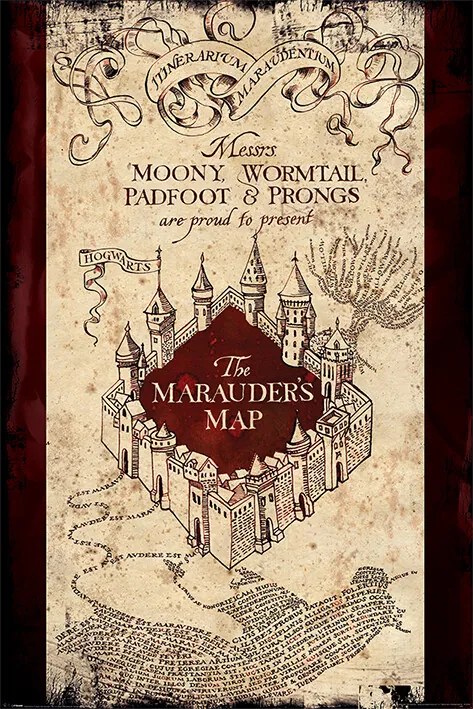 Poster Harry Potter - Harta Marauder