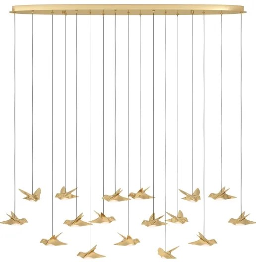 Lustră LED dimabilă pe cablu Eglo 390399 PARATEBUENO 17xLED/3W/230V auriu