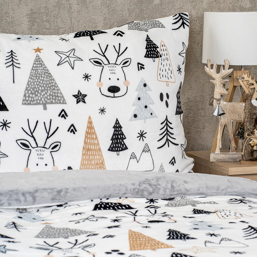 Lenjerie de pat din microflanel 4Home Nordic forest , 140 x 220 cm, 70 x 90 cm, 140 x 220 cm, 70 x 90 cm