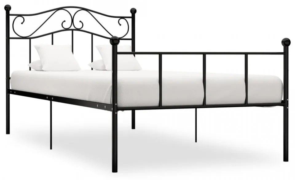 Cadru de pat, negru, 90 x 200 cm, metal