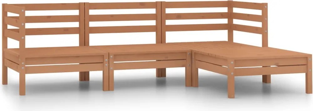 vidaXL Set mobilier de grădină, 4 piese, maro miere, lemn masiv de pin