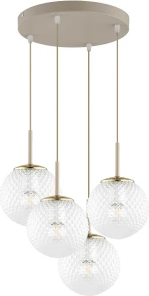 Brilagi - Candelabru suspendat pe cablu STELLA 4xE27/60W/230V bej/auriu
