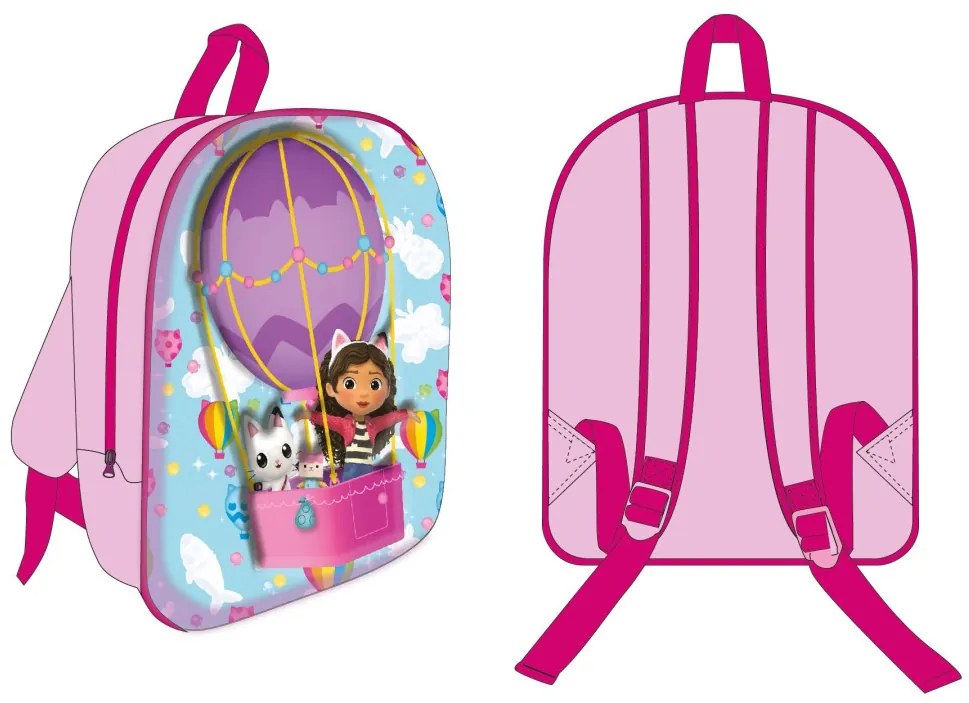 Gabby&#039;s Dollhouse Hot Air Balloon Rucsac 3D, geantă 30 cm