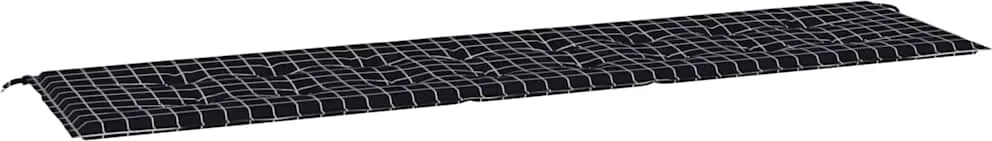 vidaXL Pernă bancă de grădină, negru carouri, 200x50x4 cm, textil