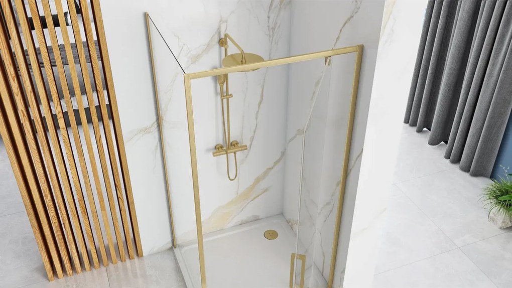 Cabina dus REA Rapid Swing Brush Gold