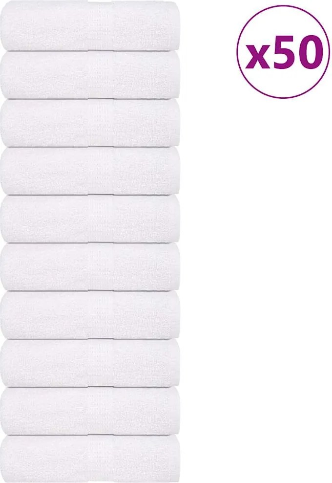 vidaXL Prosoape de oaspeți, FROGN, 50 buc., alb, 30x50 cm, 360 g/m²