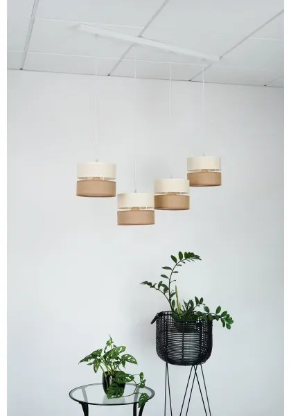 Brilagi - Candelabru pe cablu ROYAL YUTE 4xE27/15W/230V bej/crem/alb