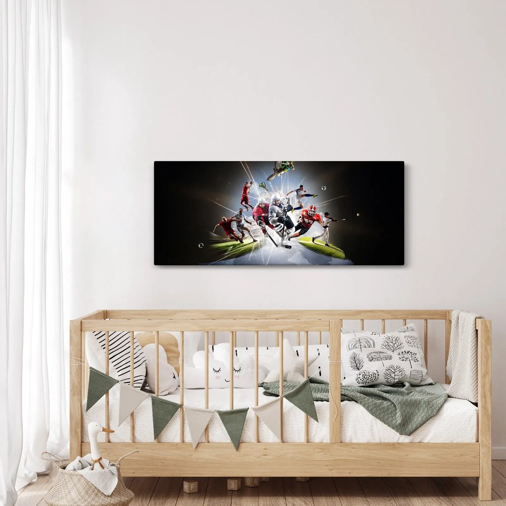 Tablou - Sportivii (120x50 cm)
