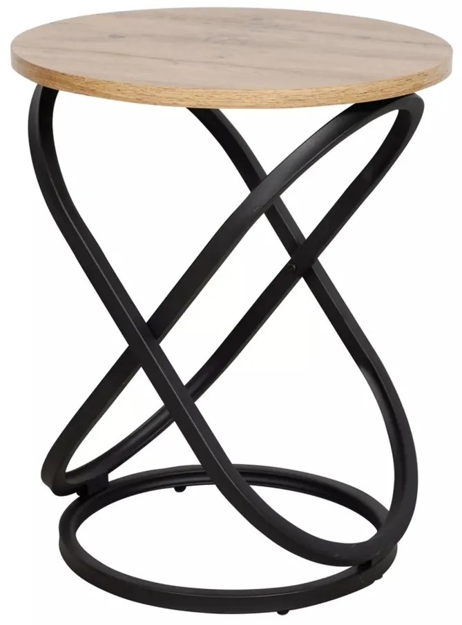 Masuta de cafea Eos E stejar artizan/negru ø45/h55 cm