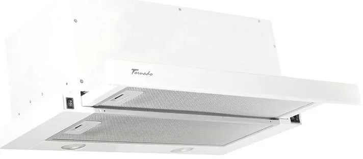 Hota Telescopica Incorporabila Tornado Storm 1200 (60), 1 motor, latime 60 cm, 3 viteze, absorbtie 1200 m3/ora, Alb