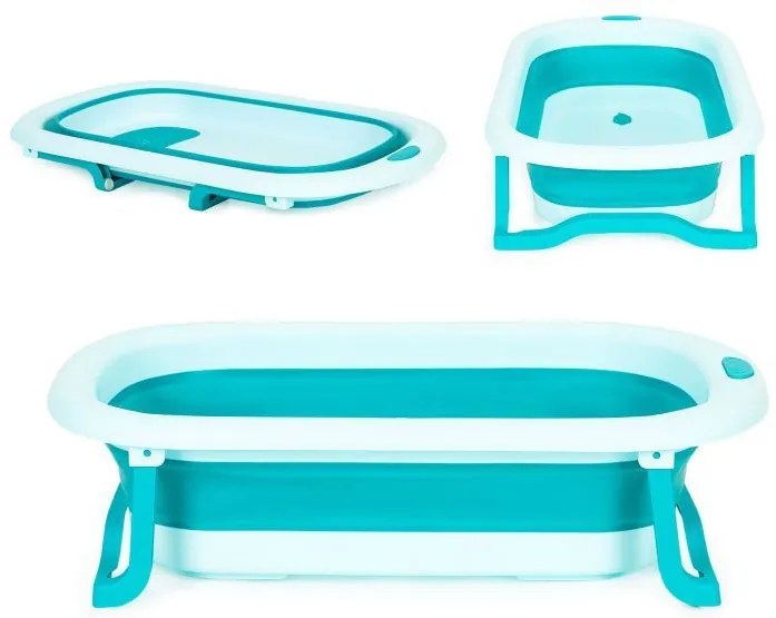 Cada pentru copii cu scurgere pliabilă verde