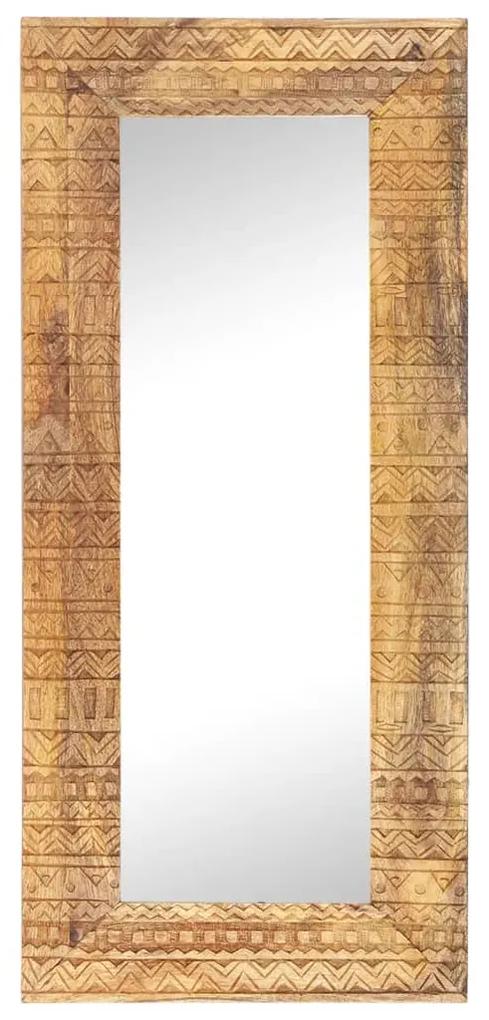 Oglinda sculptata manual, 110x50x11 cm, lemn masiv de mango 1, 110 x 50 x 11 cm