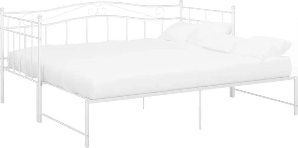 vidaXL Cadru pat canapea extensibilă, alb, 90x200 cm, metal