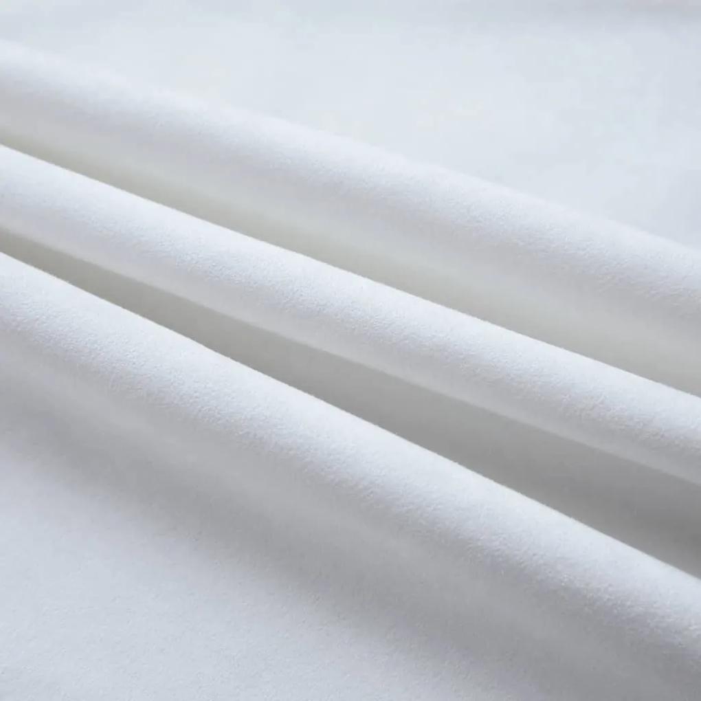 Draperii opace cu inele metalice, 2 buc., alb, 140 x 175 cm 2, Off white, 140 x 175 cm