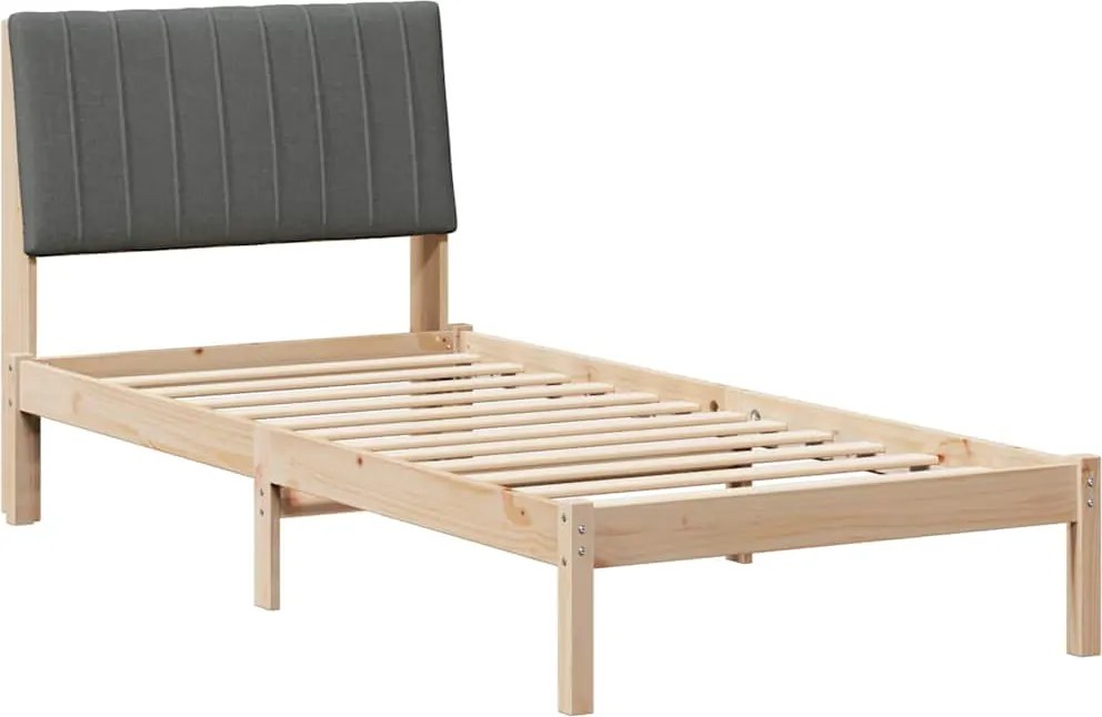 vidaXL Cadru de pat cu headboard Maro 90 x 200 cm Lemn de pin masiv