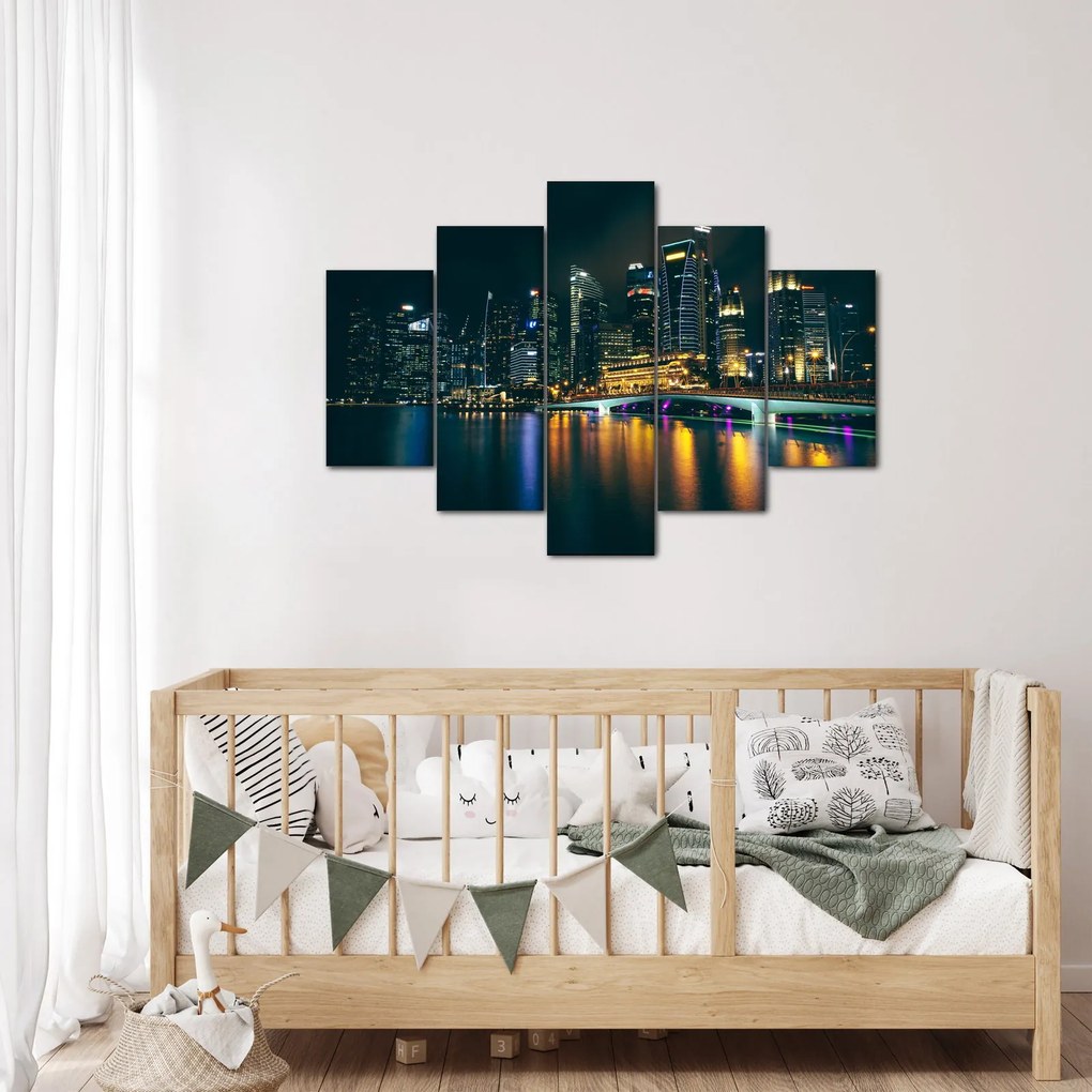 Tablou - Singapore noaptea (150x105 cm)