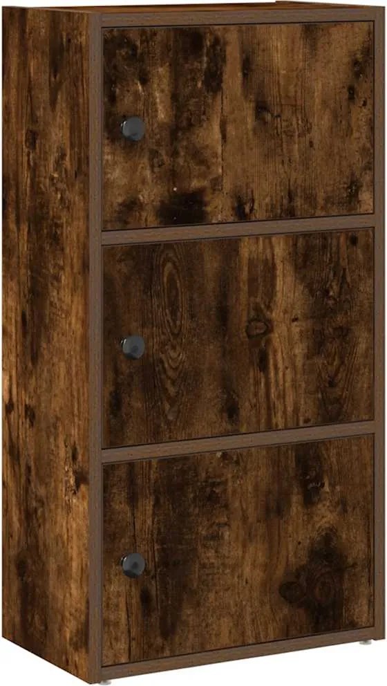 vidaXL Bibliotecă, stejar fumuriu, 40x24x77 cm, lemn prelucrat