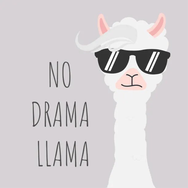 Ilustrație Cute Llama design with no drama, Nesser3321