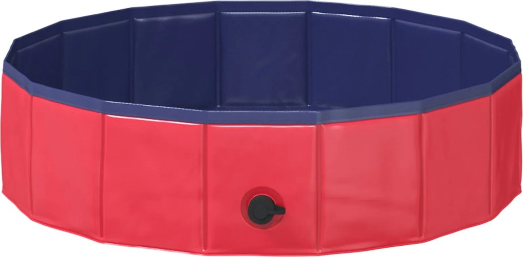 vidaXL Piscină pliabilă pentru câini Roșu și albastru 80 x 80 x 20 cm