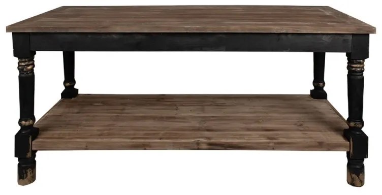 Masă de prezentare shabby chic, cu finisaj negru antichizat, Clarisse, 180x70x85 cm