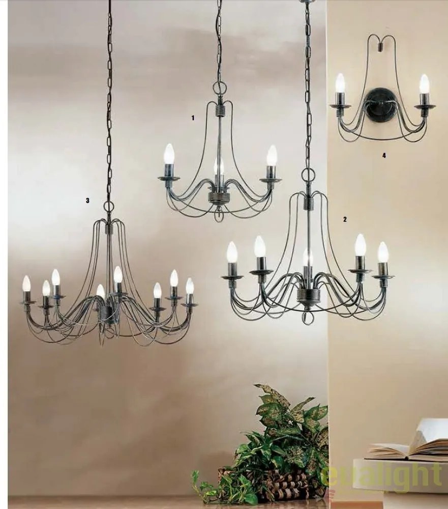 Candelabru design rustic cu 8 brate Vela, antik