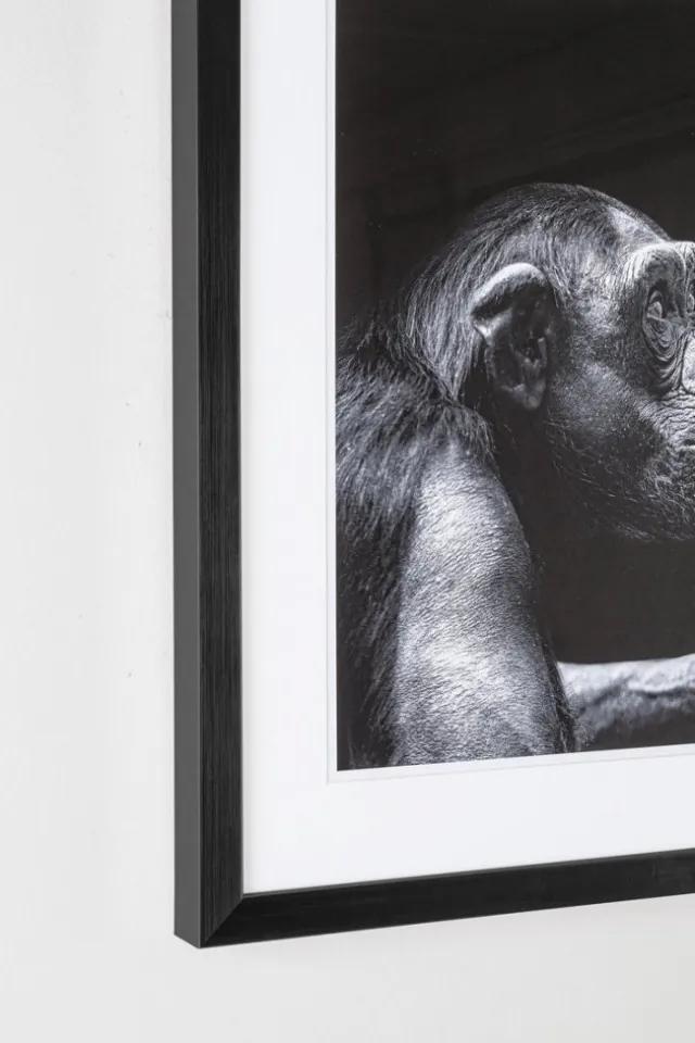 Tablou decorativ negru/alb din MDF si plastic, 49x3,2x49 cm, Dovada Monkey Bizzotto
