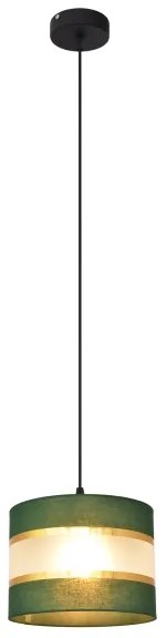 Lustră pe cablu HELEN 1xE27/15W/230V d. 20 cm verde/auriu