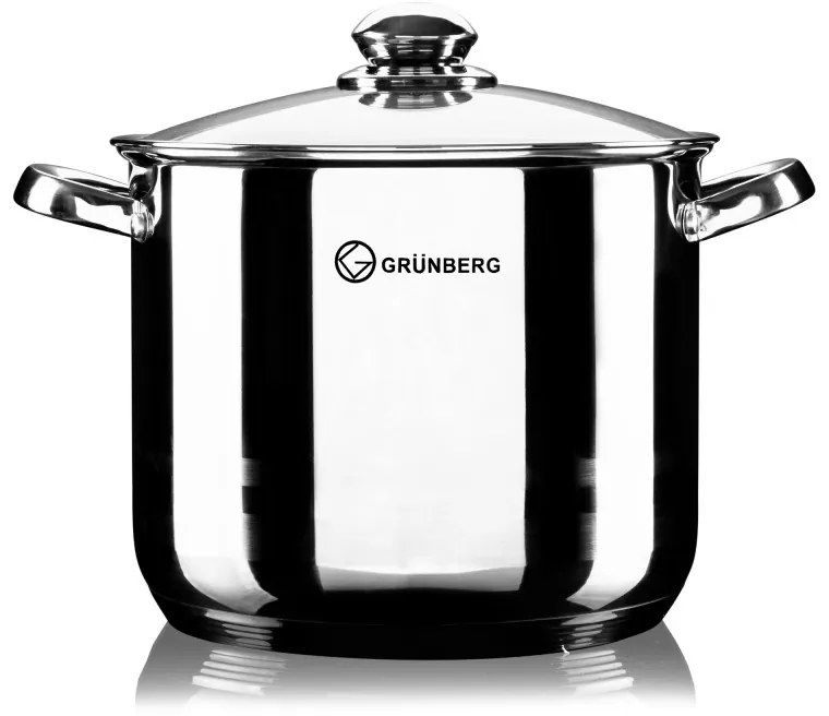 Oala din Inox cu Capac din Sticla, 22 L Grunberg GR2134