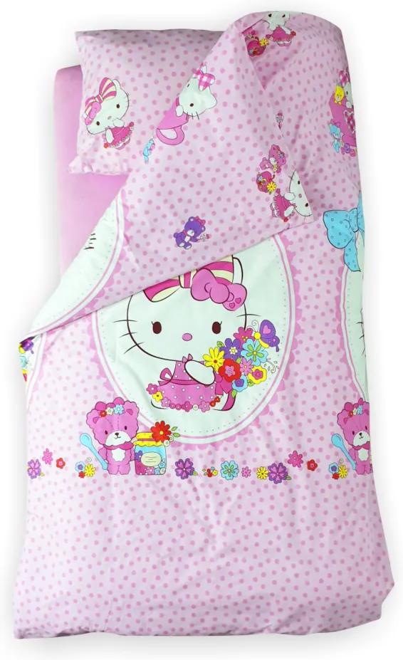 Lenjerie pat copii Hello Kitty 2-8 ani