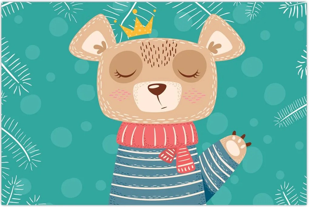 Tablou - Ursulețul fluturând labuța (90x60 cm)